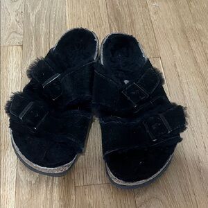 Fuzzy Birkenstocks Size 41 GUC